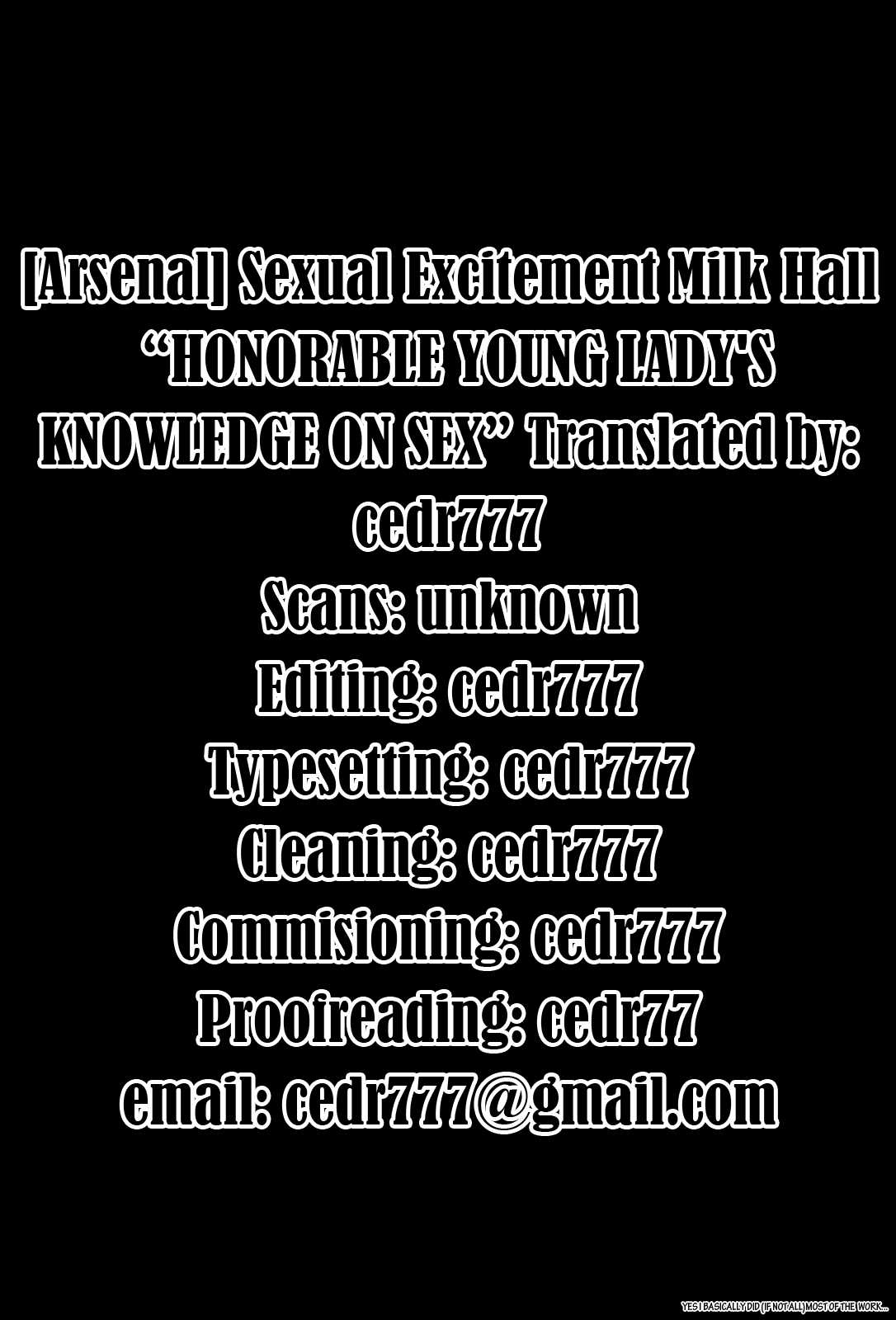[Arsenal] Sexual Excitement Milk Hall - Honorable Young Lady&#039;s Knowledge On Sex [English] [cedr777] [アーセナル] 発情みるくほ～る,お嬢様の性知識 [英訳]